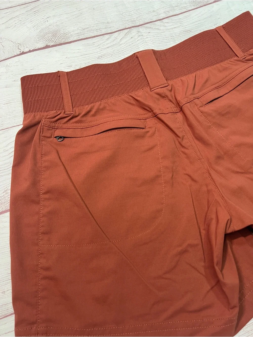 Title Nine Clamber 2.0 Hiking Shorts - 6 - rust red orange stretch 5" inseam - Picture 6 of 13